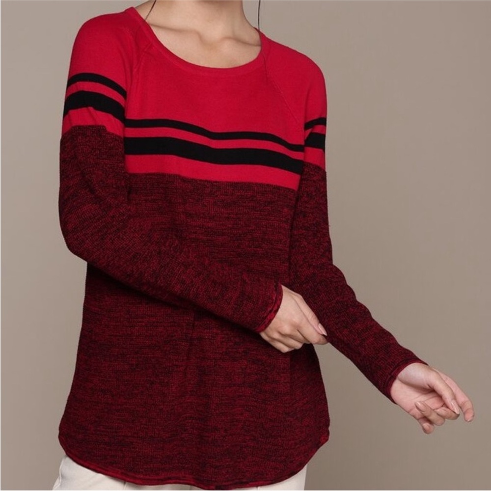 NWT Karen Scott Cotton Colorblocked Sweater